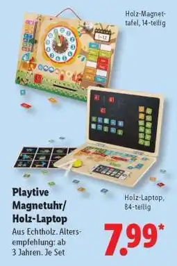 Lidl Playtive Magnetuhr/Holz-Laptop Angebot