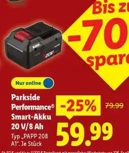 Lidl PARKSIDE PERFORMANCE Smart Akku 20 V/8 Ah Angebot