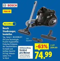 Lidl Bosch Staubsauger, beutellos Angebot
