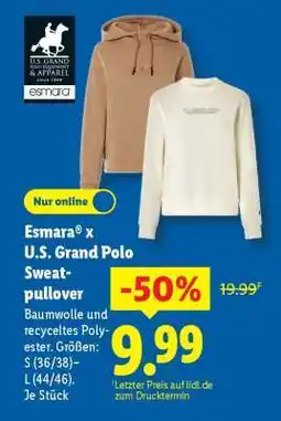 Lidl Esmara x U.S. Grand Polo Sweatpullover Angebot