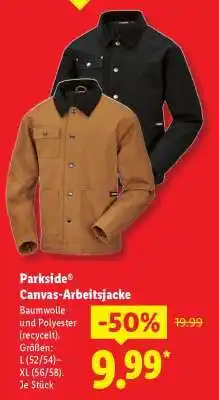 Lidl Parkside Canvas-Arbeitsjacke Angebot