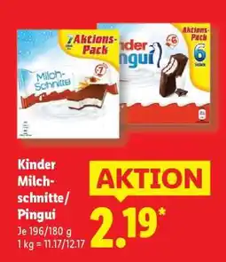 Lidl Kinder Milch-schnitte/Pingui Angebot