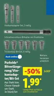 Lidl Parkside Bitverlängerung/Vierkantadapter/Bit-Set Angebot