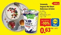 Lidl Vemondo Veganer No Ghurt Kokosnuss & Hafer Angebot