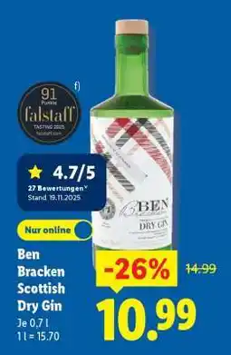 Lidl Ben Bracken Scottish Dry Gin Angebot