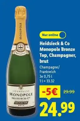 Lidl Heidsieck & Co Monopole Bronze Top, Champagner, brut Angebot