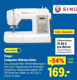 Lidl Singer Computer-Nähmaschine Angebot