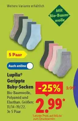 Lidl Lupilu Gerippte Baby-Socken Angebot