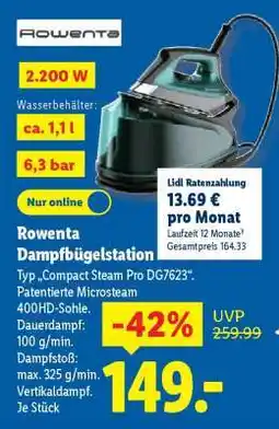 Lidl Rowenta Dampfbügelstation Angebot
