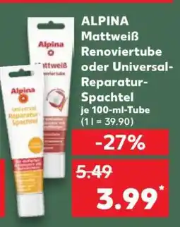 Kaufland ALPINA Mattweiß Renviertube oder Universal-Reparatur-Spachtel Angebot