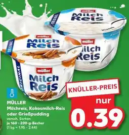 Kaufland MÜLLER Milchreis, Kokosmilch-Reis oder Grießpudding Angebot