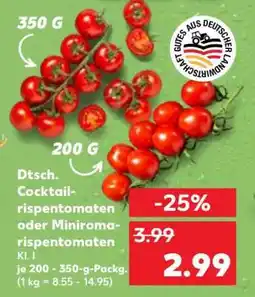 Kaufland Dtsch. Cocktailrispentomaten oder Miniromarispen­tomaten Angebot