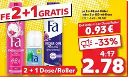 Kaufland Fa 2 + 1 Dose/Roller Angebot