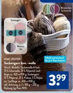 Aldi Süd Sockengarn bzw. -wolle Angebot