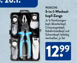 Aldi Süd WORKZONE 5-in-1-Wechselkopf-Zange Angebot