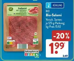 Aldi Süd Bio-Salami Angebot