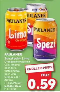 Kaufland Paulaner Spezi oder Limo Angebot