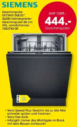 Möbel Martin SIEMENS Geschirrspüler SX73HX15UE/D Angebot