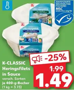 Kaufland K-CLASSIC Heringsfilets in Sauce Angebot