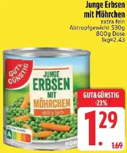 Edeka Gut & Günstig Junge Erbsen mit Möhrchen Angebot
