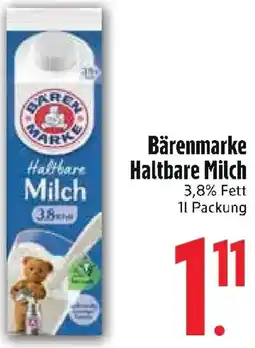 Edeka Bärenmarke Haltbare Milch Angebot