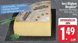 Edeka herz Allgäuer Bergkäse Angebot