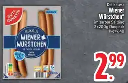 Edeka Gut & Günstig Delikatess Wiener Würstchen Angebot