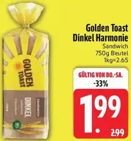 Edeka Golden Toast Dinkel Harmonie Angebot