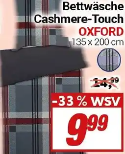 CENTERSHOP Bettwäsche Cashmere-Touch OXFORD Angebot