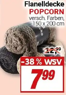 CENTERSHOP Flanelldecke POPCORN Angebot