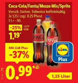 Lidl Coca-Cola/Fanta/Mezzo Mix/Sprite Angebot