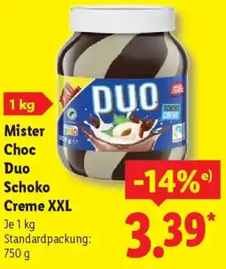 Lidl Mister Choc Duo Schoko Creme XXL Angebot