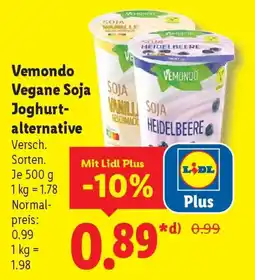 Lidl Vemondo Vegane Soja Joghurtalternative Angebot