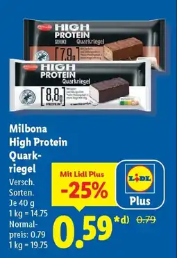 Lidl Milbona High Protein Quarkriegel Angebot