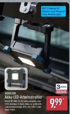 Aldi Nord WORKZONE Akku-LED-Arbeitsstrahler Angebot
