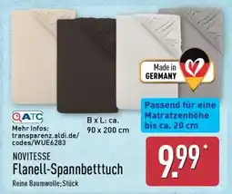Aldi Nord NOVITESSE Flanell­ Spannbetttuch Angebot