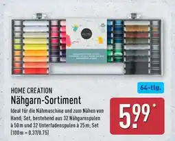 Aldi Nord HOME CREATION Nähgarn-Sortiment Angebot