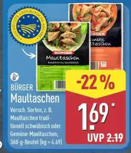 Aldi Nord BÜRGER Maultaschen Angebot