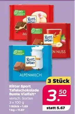 NETTO Ritter Sport Tafelschokolade Bunte Vielfalt Angebot