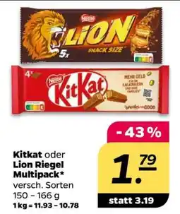 NETTO Kitkat oder Lion Riegel Multipack Angebot