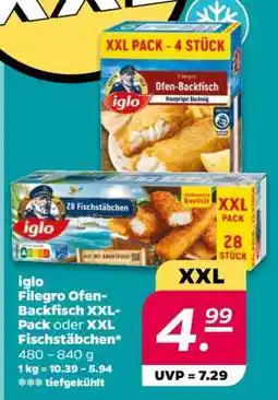 NETTO iglo Filegro Ofen-Backfisch XXL-Pack oder XXL Fischstäbchen Angebot