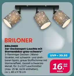 NETTO BRILONER 3er-Deckenspot-Leuchte mit Sternendekor grau-schwarz Angebot