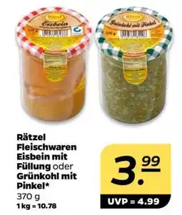 NETTO Rätzel Fleischwaren Eisbein mit Füllung oder Grünkohl mit Pinkel Angebot