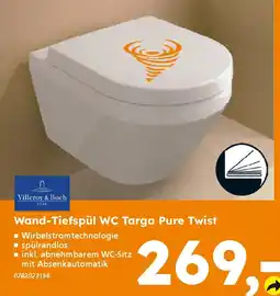 Globus Baumarkt Villeroy & Boch Wand-Tiefspül WC Targa Pure Twist Angebot