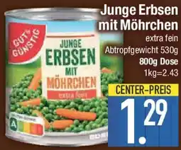 E-Center Gut & Günstig Junge Erbsen mit Möhrchen Angebot