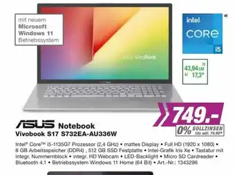 EP Asus Notebook Vivobook S17 | S732EA-AU336W Angebot