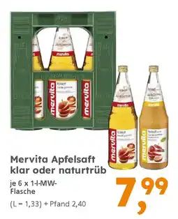 Globus Baumarkt Mervita Apfelsaft klar oder naturtrüb Angebot
