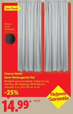Lidl Livarno Home Samt-Vorhangschal-Set Angebot