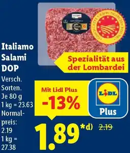 Lidl Italiamo Salami DOP Angebot
