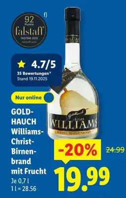 Lidl Goldhauch williams-christ-birnenbrand mit frucht Angebot